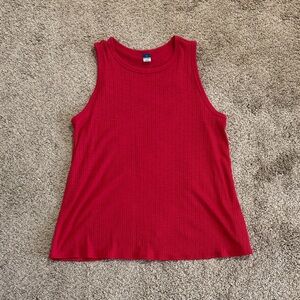 Old Nay Red Luxe Ribbed Women's Tank Top